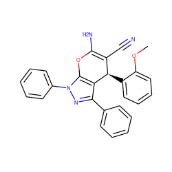 COc1ccccc1[C@@H]1C(C#N)=C(N)Oc2c1c(-c1ccccc1)nn2-c1ccccc1 ZINC000002417858