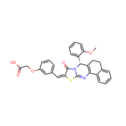 COc1ccccc1[C@@H]1C2=C(N=c3s/c(=C/c4cccc(OCC(=O)O)c4)c(=O)n31)c1ccccc1CC2 ZINC000004460607