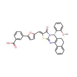 COc1ccccc1[C@@H]1C2=C(N=c3s/c(=C\c4ccc(-c5cccc(C(=O)O)c5)o4)c(=O)n31)c1ccccc1CC2 ZINC000049784057