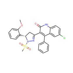 COc1ccccc1[C@@H]1CC(c2c(-c3ccccc3)c3cc(Cl)ccc3[nH]c2=O)=NN1S(C)(=O)=O ZINC000013121741