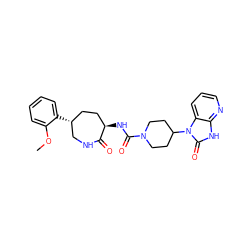 COc1ccccc1[C@@H]1CC[C@@H](NC(=O)N2CCC(n3c(=O)[nH]c4ncccc43)CC2)C(=O)NC1 ZINC000028827322