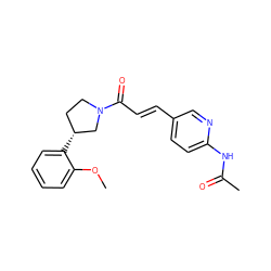 COc1ccccc1[C@@H]1CCN(C(=O)/C=C/c2ccc(NC(C)=O)nc2)C1 ZINC000575606651