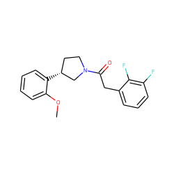 COc1ccccc1[C@@H]1CCN(C(=O)Cc2cccc(F)c2F)C1 ZINC000087318847
