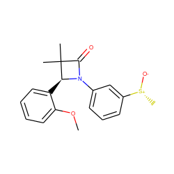 COc1ccccc1[C@@H]1N(c2cccc([S@@+](C)[O-])c2)C(=O)C1(C)C ZINC000169324202