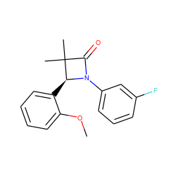 COc1ccccc1[C@@H]1N(c2cccc(F)c2)C(=O)C1(C)C ZINC000169324170