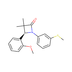 COc1ccccc1[C@@H]1N(c2cccc(SC)c2)C(=O)C1(C)C ZINC000169324198