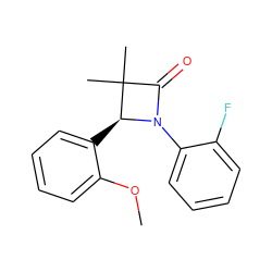 COc1ccccc1[C@@H]1N(c2ccccc2F)C(=O)C1(C)C ZINC000169324164