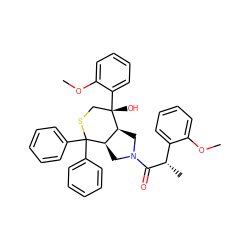 COc1ccccc1[C@H](C)C(=O)N1C[C@@H]2[C@H](C1)[C@@](O)(c1ccccc1OC)CSC2(c1ccccc1)c1ccccc1 ZINC000029389493