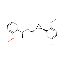 COc1ccccc1[C@H](C)NC[C@@H]1C[C@H]1c1cc(F)ccc1OC ZINC001772583662