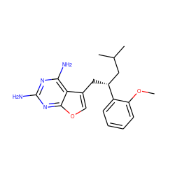 COc1ccccc1[C@H](Cc1coc2nc(N)nc(N)c12)CC(C)C ZINC000045386102
