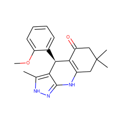 COc1ccccc1[C@H]1C2=C(CC(C)(C)CC2=O)Nc2n[nH]c(C)c21 ZINC000006995453