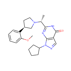 COc1ccccc1[C@H]1CCN([C@H](C)c2nc3c(cnn3C3CCCC3)c(=O)[nH]2)C1 ZINC001772639060