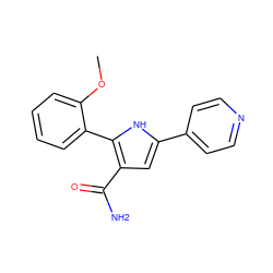 COc1ccccc1-c1[nH]c(-c2ccncc2)cc1C(N)=O ZINC000043174119