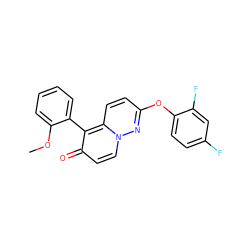 COc1ccccc1-c1c(=O)ccn2nc(Oc3ccc(F)cc3F)ccc12 ZINC000084730937