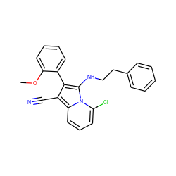 COc1ccccc1-c1c(C#N)c2cccc(Cl)n2c1NCCc1ccccc1 ZINC000036185206