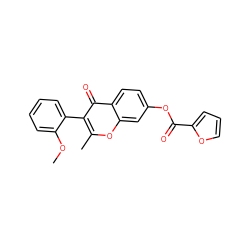 COc1ccccc1-c1c(C)oc2cc(OC(=O)c3ccco3)ccc2c1=O ZINC000001131507