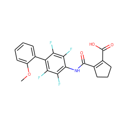 COc1ccccc1-c1c(F)c(F)c(NC(=O)C2=C(C(=O)O)CCC2)c(F)c1F ZINC000003948048