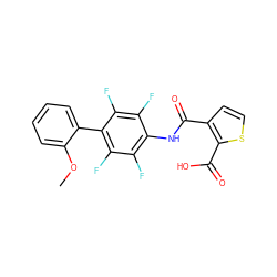 COc1ccccc1-c1c(F)c(F)c(NC(=O)c2ccsc2C(=O)O)c(F)c1F ZINC000014960660