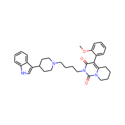 COc1ccccc1-c1c2n(c(=O)n(CCCCN3CCC(c4c[nH]c5ccccc45)CC3)c1=O)CCCC2 ZINC000066103808