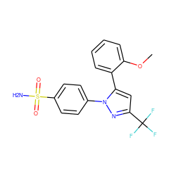 COc1ccccc1-c1cc(C(F)(F)F)nn1-c1ccc(S(N)(=O)=O)cc1 ZINC000003814701