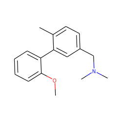 COc1ccccc1-c1cc(CN(C)C)ccc1C ZINC001772625686