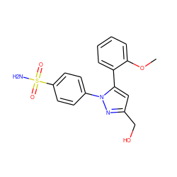 COc1ccccc1-c1cc(CO)nn1-c1ccc(S(N)(=O)=O)cc1 ZINC000095592510