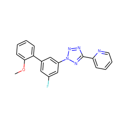 COc1ccccc1-c1cc(F)cc(-n2nnc(-c3ccccn3)n2)c1 ZINC000028389723