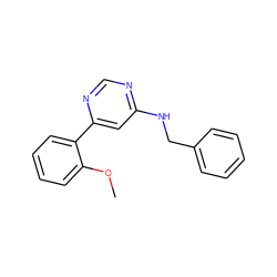 COc1ccccc1-c1cc(NCc2ccccc2)ncn1 ZINC000004239301