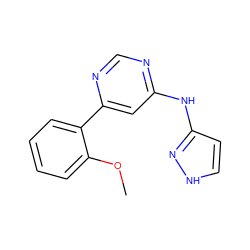 COc1ccccc1-c1cc(Nc2cc[nH]n2)ncn1 ZINC000004239244