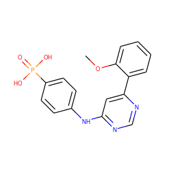 COc1ccccc1-c1cc(Nc2ccc(P(=O)(O)O)cc2)ncn1 ZINC000169346836