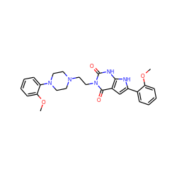 COc1ccccc1-c1cc2c(=O)n(CCN3CCN(c4ccccc4OC)CC3)c(=O)[nH]c2[nH]1 ZINC000101061378