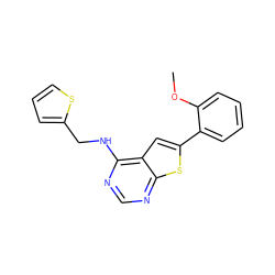 COc1ccccc1-c1cc2c(NCc3cccs3)ncnc2s1 ZINC000299863965