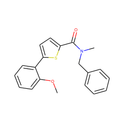 COc1ccccc1-c1ccc(C(=O)N(C)Cc2ccccc2)s1 ZINC000073170109