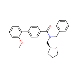 COc1ccccc1-c1ccc(C(=O)N(Cc2ccccc2)C[C@@H]2CCCO2)cc1 ZINC000040411662