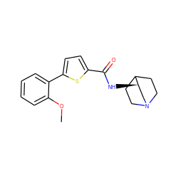 COc1ccccc1-c1ccc(C(=O)N[C@@H]2CN3CCC2CC3)s1 ZINC000028521315