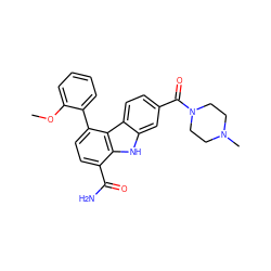 COc1ccccc1-c1ccc(C(N)=O)c2[nH]c3cc(C(=O)N4CCN(C)CC4)ccc3c12 ZINC000473124814