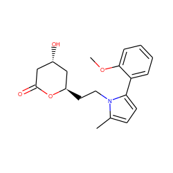 COc1ccccc1-c1ccc(C)n1CC[C@@H]1C[C@@H](O)CC(=O)O1 ZINC000026835406