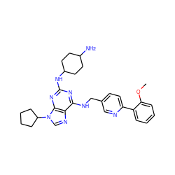 COc1ccccc1-c1ccc(CNc2nc(NC3CCC(N)CC3)nc3c2ncn3C2CCCC2)cn1 ZINC000096273144