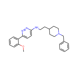 COc1ccccc1-c1ccc(NCCC2CCN(Cc3ccccc3)CC2)nn1 ZINC000013863635