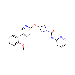 COc1ccccc1-c1ccc(OC2CN(C(=O)Nc3cccnn3)C2)nc1 ZINC000114003910