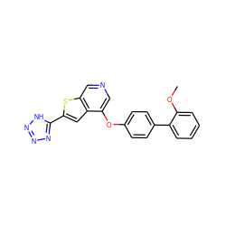 COc1ccccc1-c1ccc(Oc2cncc3sc(-c4nnn[nH]4)cc23)cc1 ZINC000040975459