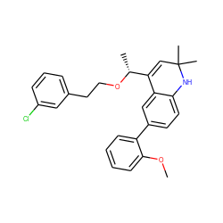 COc1ccccc1-c1ccc2c(c1)C([C@@H](C)OCCc1cccc(Cl)c1)=CC(C)(C)N2 ZINC000014968846