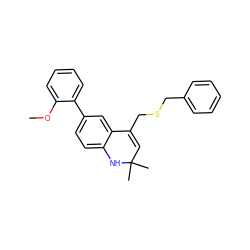 COc1ccccc1-c1ccc2c(c1)C(CSCc1ccccc1)=CC(C)(C)N2 ZINC000014968670