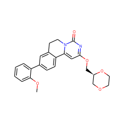 COc1ccccc1-c1ccc2c(c1)CCn1c-2cc(OC[C@@H]2COCCO2)nc1=O ZINC000142872389