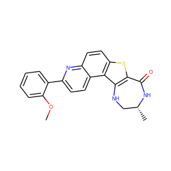 COc1ccccc1-c1ccc2c(ccc3sc4c(c32)NC[C@@H](C)NC4=O)n1 ZINC000043079900