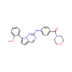 COc1ccccc1-c1ccc2cnc(Nc3ccc(C(=O)N4CCOCC4)cc3)nn12 ZINC000073156343