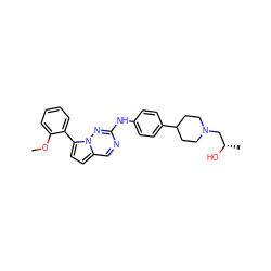 COc1ccccc1-c1ccc2cnc(Nc3ccc(C4CCN(C[C@H](C)O)CC4)cc3)nn12 ZINC000073196067