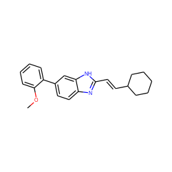 COc1ccccc1-c1ccc2nc(/C=C/C3CCCCC3)[nH]c2c1 ZINC000073296270