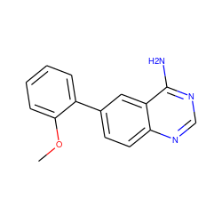 COc1ccccc1-c1ccc2ncnc(N)c2c1 ZINC000148838352