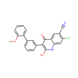 COc1ccccc1-c1cccc(-c2c(O)[nH]c3cc(Cl)c(C#N)cc3c2=O)c1 ZINC000034867551